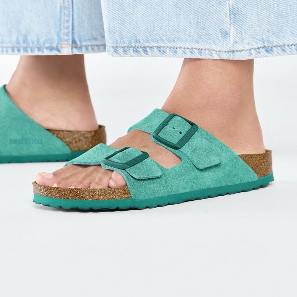 Birkenstock Women's Suede Arizona Sandals - Digital Green